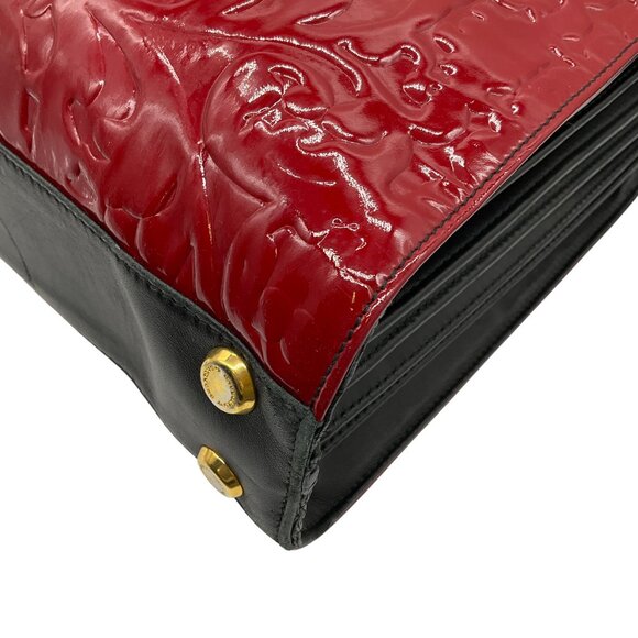 De Grisogono Vintage Red Patent Leather Embossed Tote Bag - Picture 7 of 10